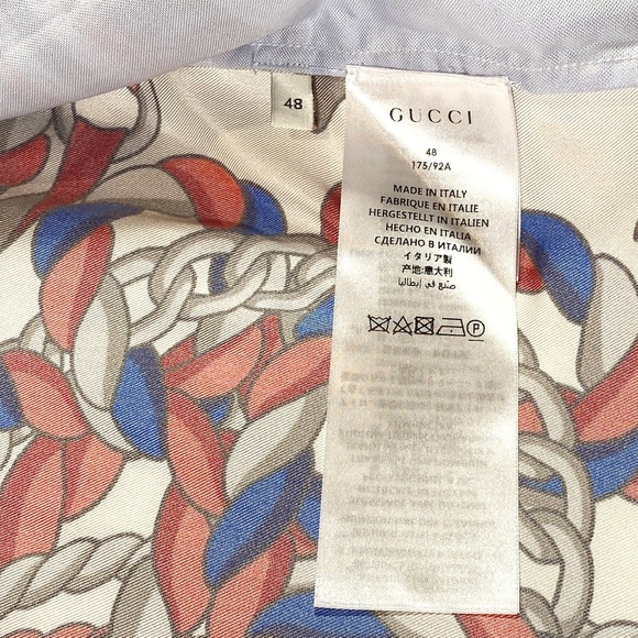 GUCCI PATCH POCKET BOWLING SHIRT LIGHT BLUE - Picture 7 of 16